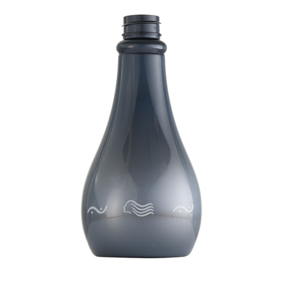 Çin'de Yapılan 350ml Gümüş Gri Pet Lüks Duş Jeli Şişe, Baskılı Desenli Boş Şampuan Şişesi